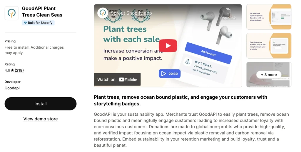 GoodAPI Plant Trees Clean Seas